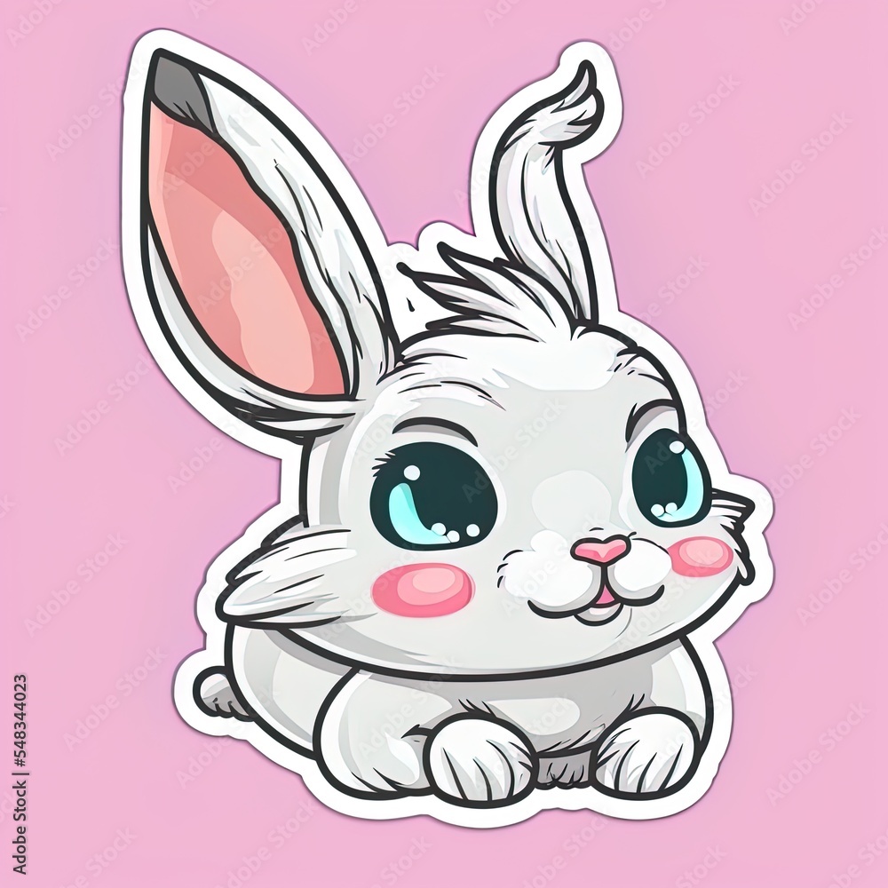 Obraz premium A rabbit animal cartoon sticker