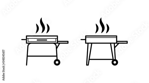Set of black vector grill icons on white background (ID: 548345617)