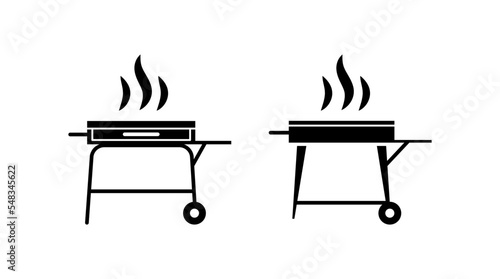 Set of black vector grill icons on white background (ID: 548345622)
