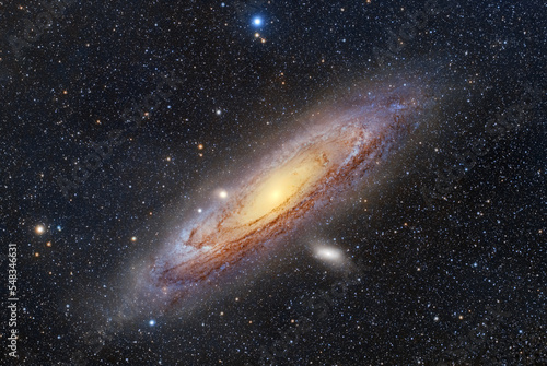 Andromeda galaxy in deep space