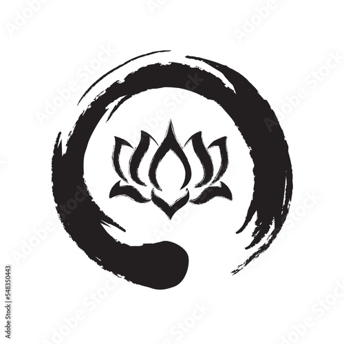 Lotus flower inside zen symbol