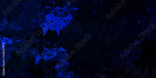 Dark BLUE vector template with triangle shapes.