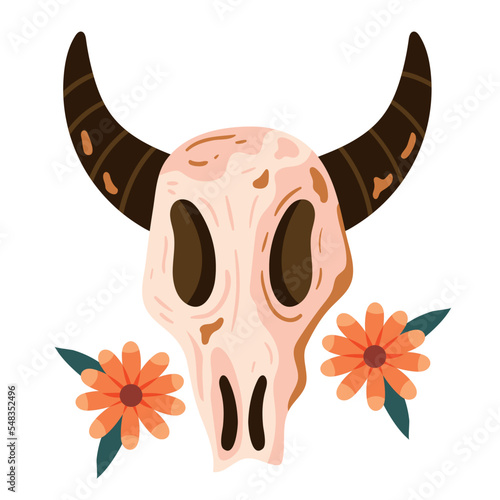 bull skull Boho style
