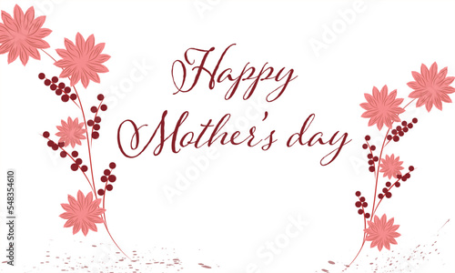 Mother's day greeting card. Vector banner with flowers. Vector illustration