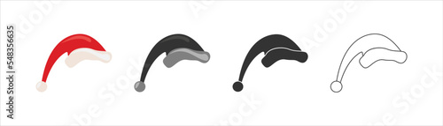 Christmas hat icon. Vector illustration