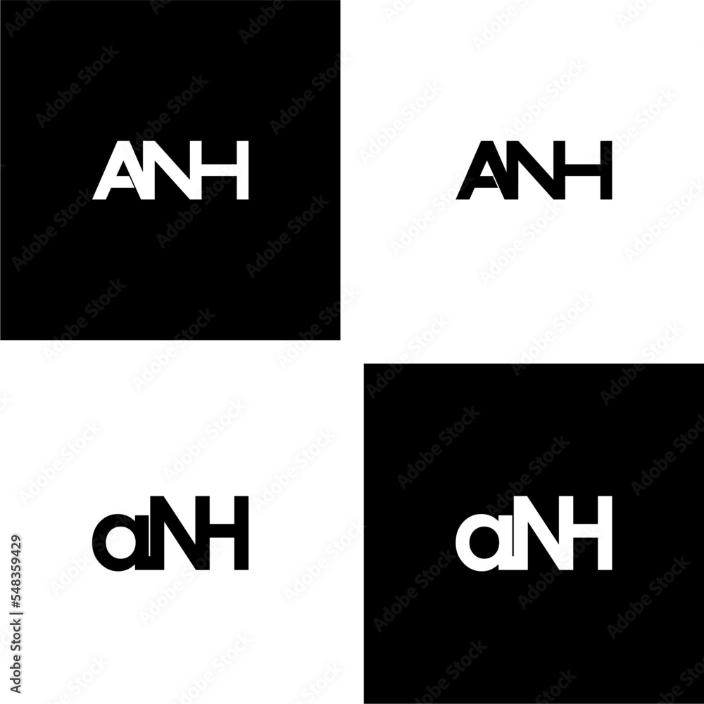 Fototapeta premium anh letter initial monogram logo design set