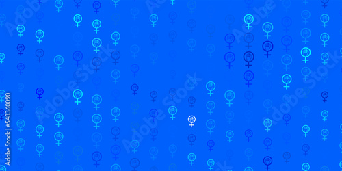 Light Blue, Green vector backdrop with women power symbols.