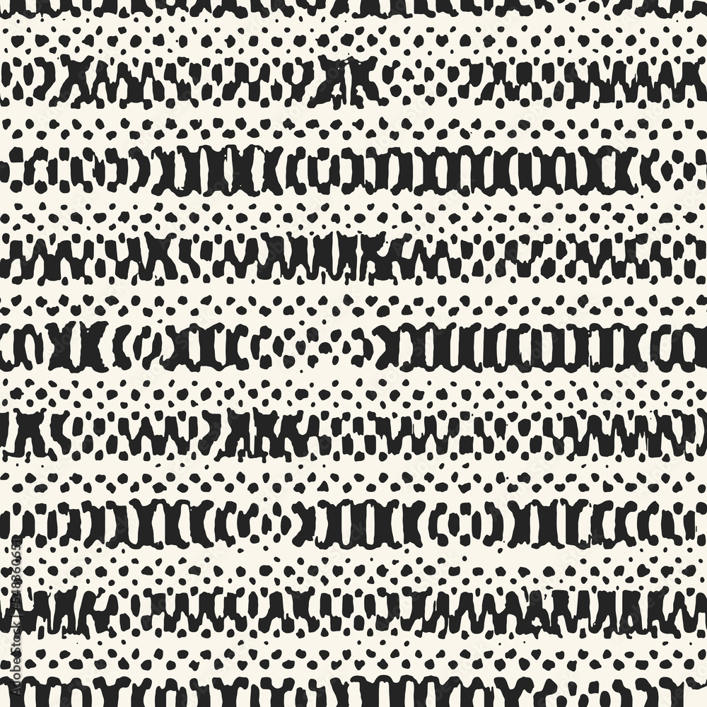 Monochrome Distressed Textured Dotted and Striped Pattern Monochrome Distressed Textured Dotted and Striped Pattern