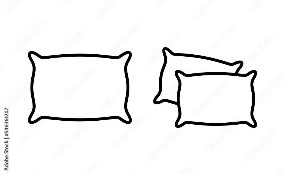 Pillow icon vector for web and mobile app. Pillow sign and symbol. Comfortable fluffy pillow Pillow icon vector for web and mobile app. Pillow sign and symbol. Comfortable fluffy pillow