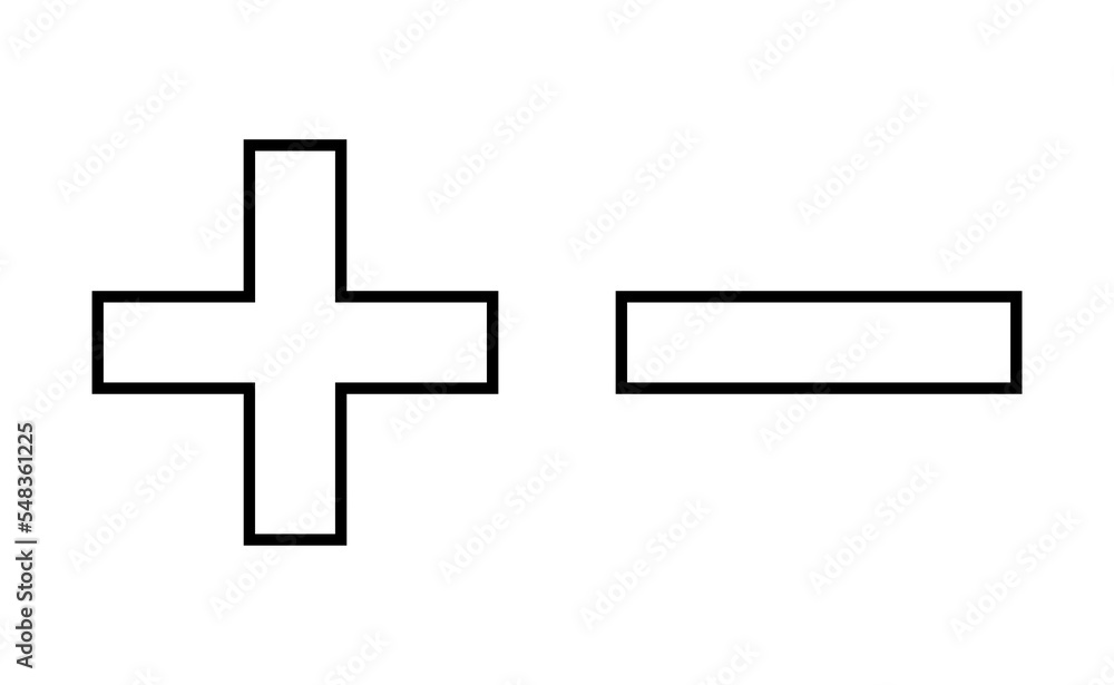 Fototapeta premium Plus and minus icon vector for web and mobile app. plus sign and symbol. add plus icon
