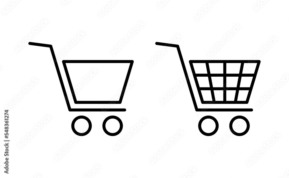 Shopping icon vector for web and mobile app. Shopping cart sign and symbol. Trolley icon Shopping icon vector for web and mobile app. Shopping cart sign and symbol. Trolley icon