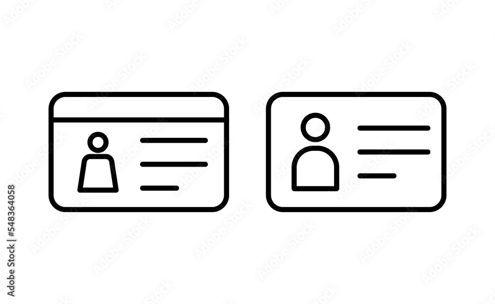 License icon vector for web and mobile app. ID card icon. driver license, staff identification card License icon vector for web and mobile app. ID card icon. driver license, staff identification card