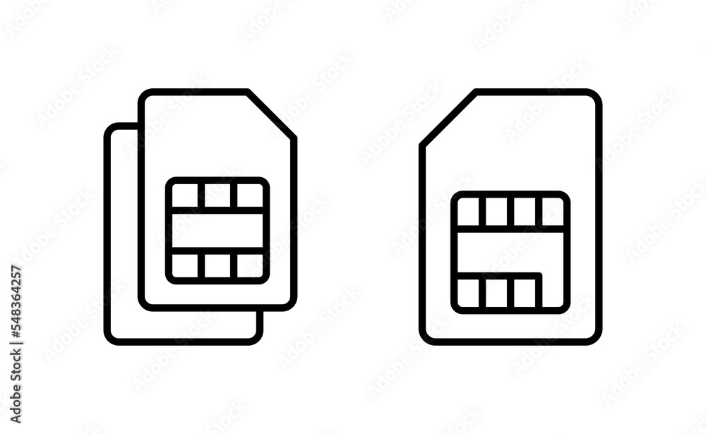 Sim card icon vector for web and mobile app. dual sim card sign and symbol Sim card icon vector for web and mobile app. dual sim card sign and symbol