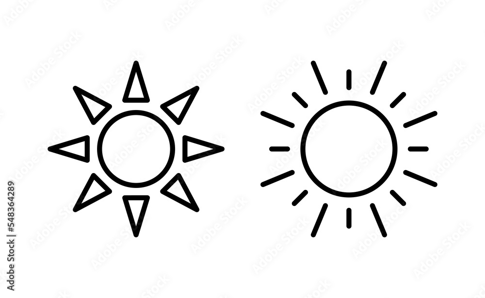 Sun icon vector for web and mobile app. Brightness sign and symbol.