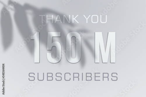 150 Million subscribers celebration greeting banner with Minimal Design