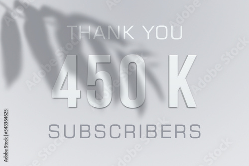 450 K  subscribers celebration greeting banner with Minimal Design photo