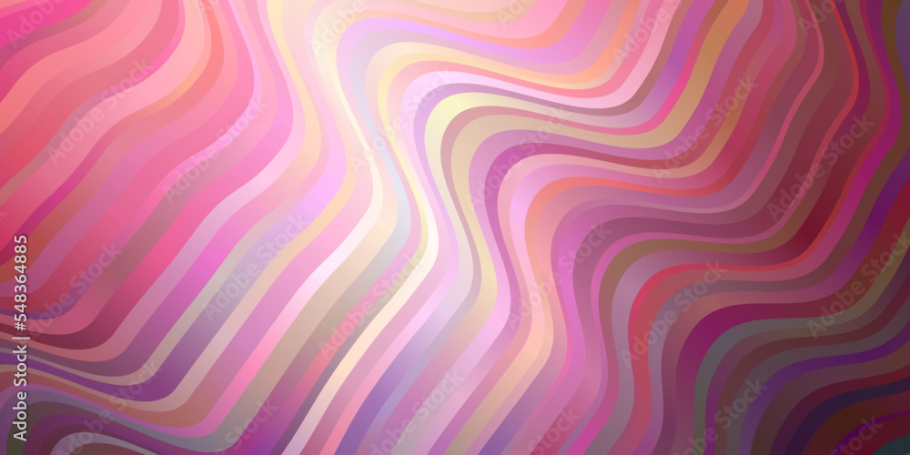 Dark Purple, Pink vector background with curves.