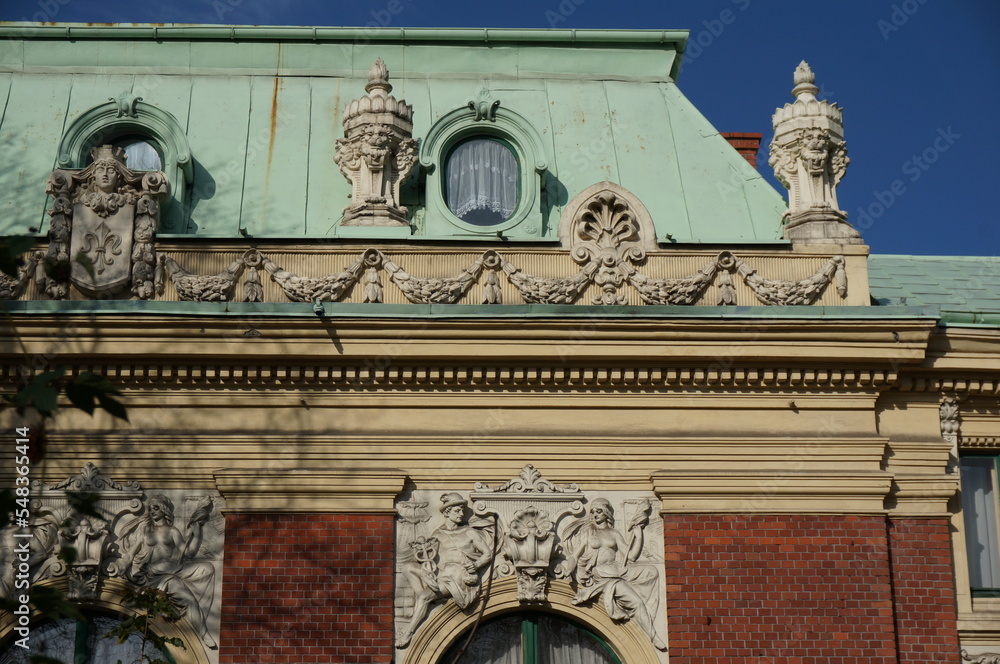 Fragment of External Decoration of Dietel Palace. Sosnowiec, Poland.