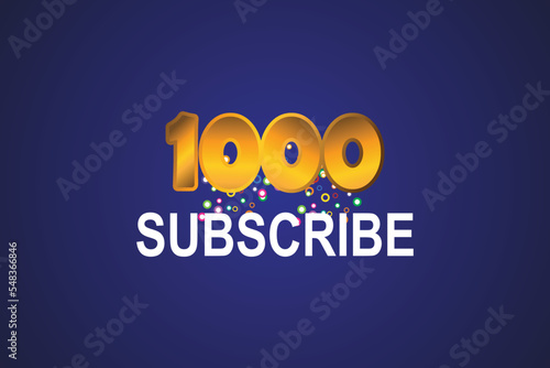 1000 SUBSCRIBE Thank you vector banner design