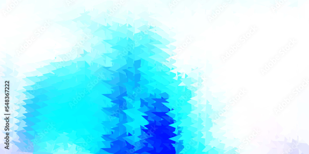Light pink, blue vector triangle mosaic background.