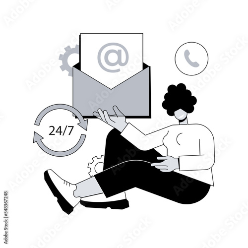 Get in touch abstract concept vector illustration. Initiate contact, contact us, feedback online form, talk to your customer, contact center, help line, company address, live chat abstract metaphor.