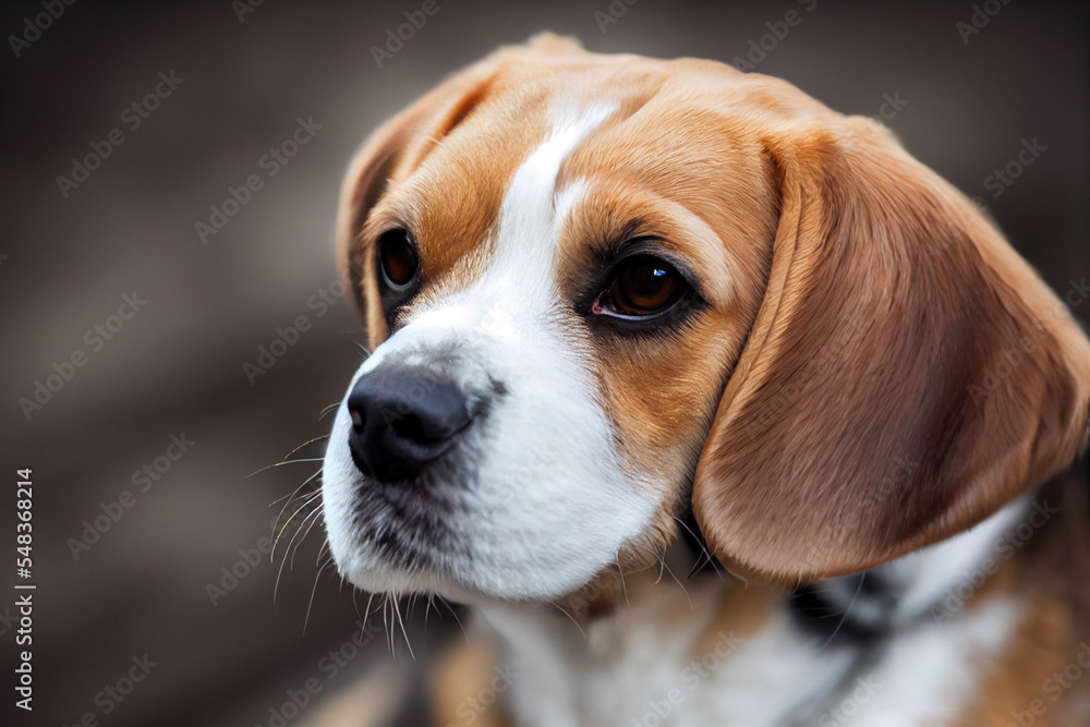 face of a little beagle puppy