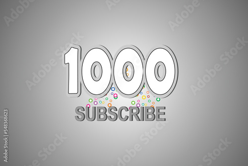 1000 SUBSCRIBE Thank you vector banner design