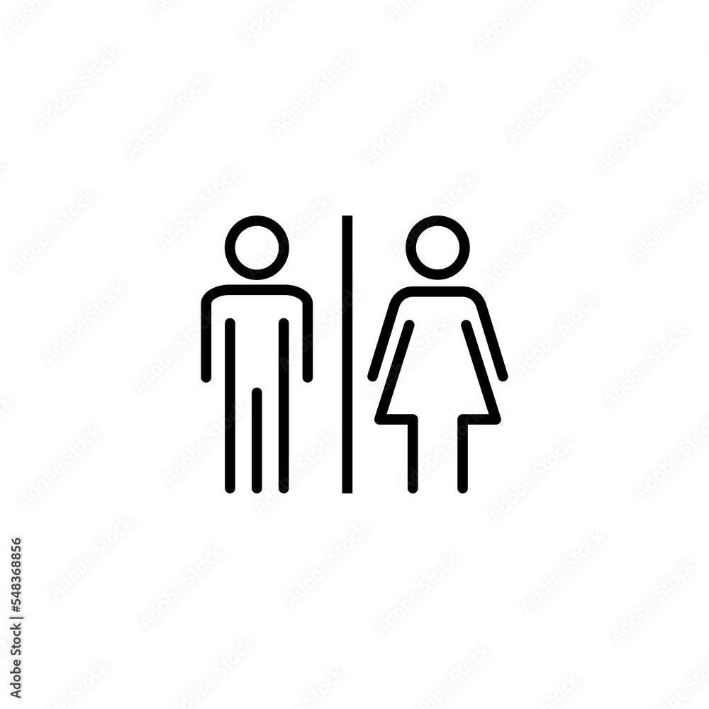 Vetor de Toilet icon vector illustration. Girls and boys restrooms sign and symbol. bathroom