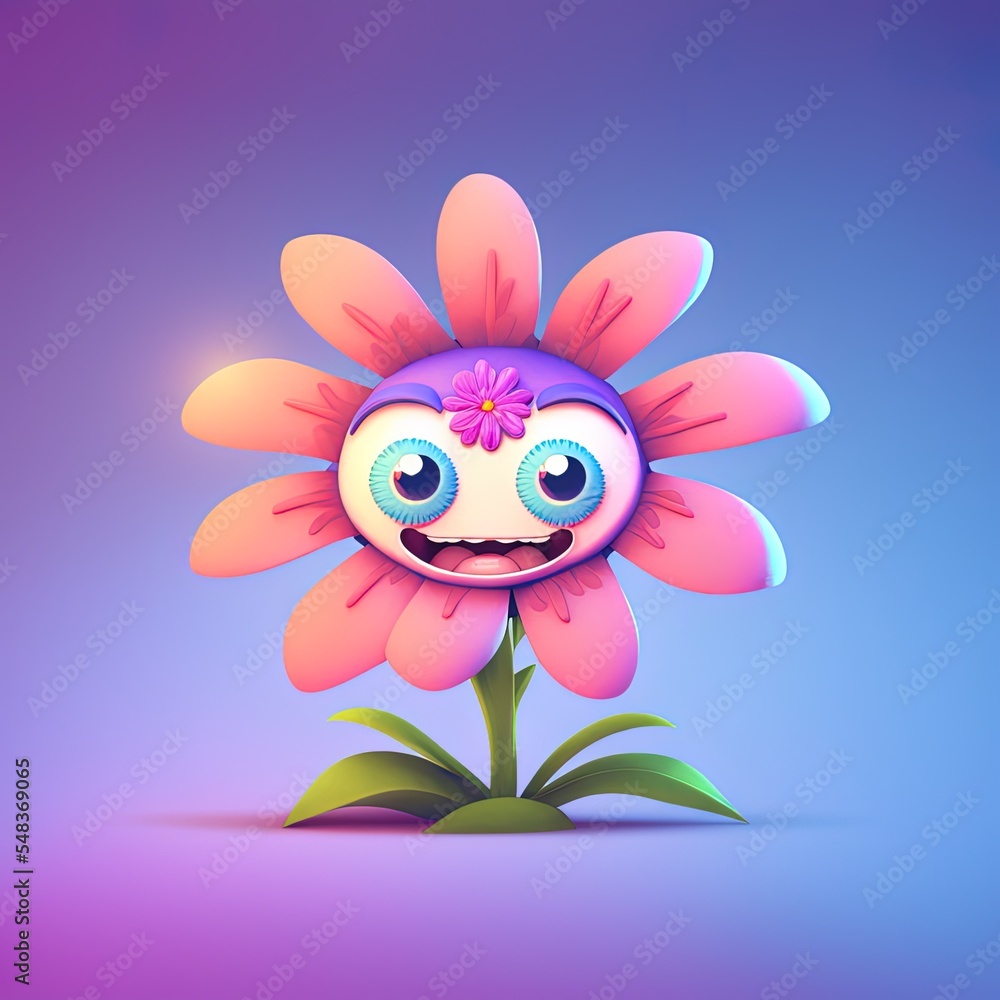 Cute Flower 2D Illustration