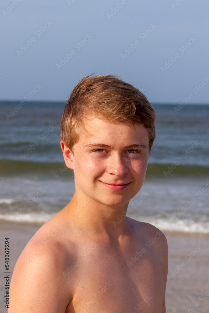 smiling teenager at the beach smiling teenager at the beach