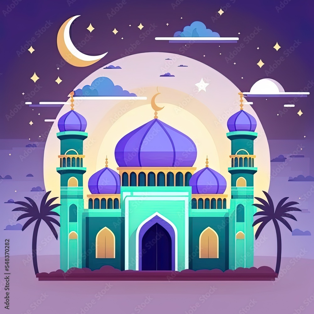Flat Ramadan Kareem Illustration