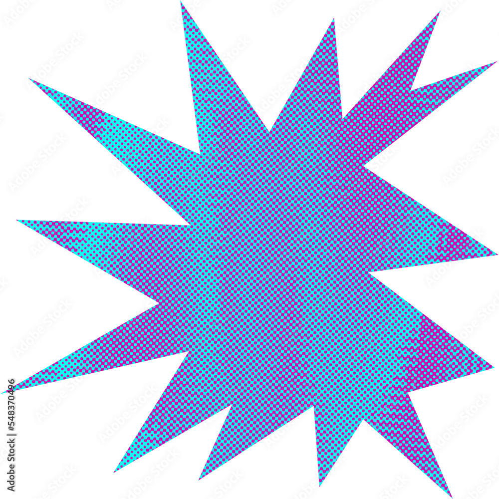 Fototapeta premium Abstract transparent halftone grunge burst shape.