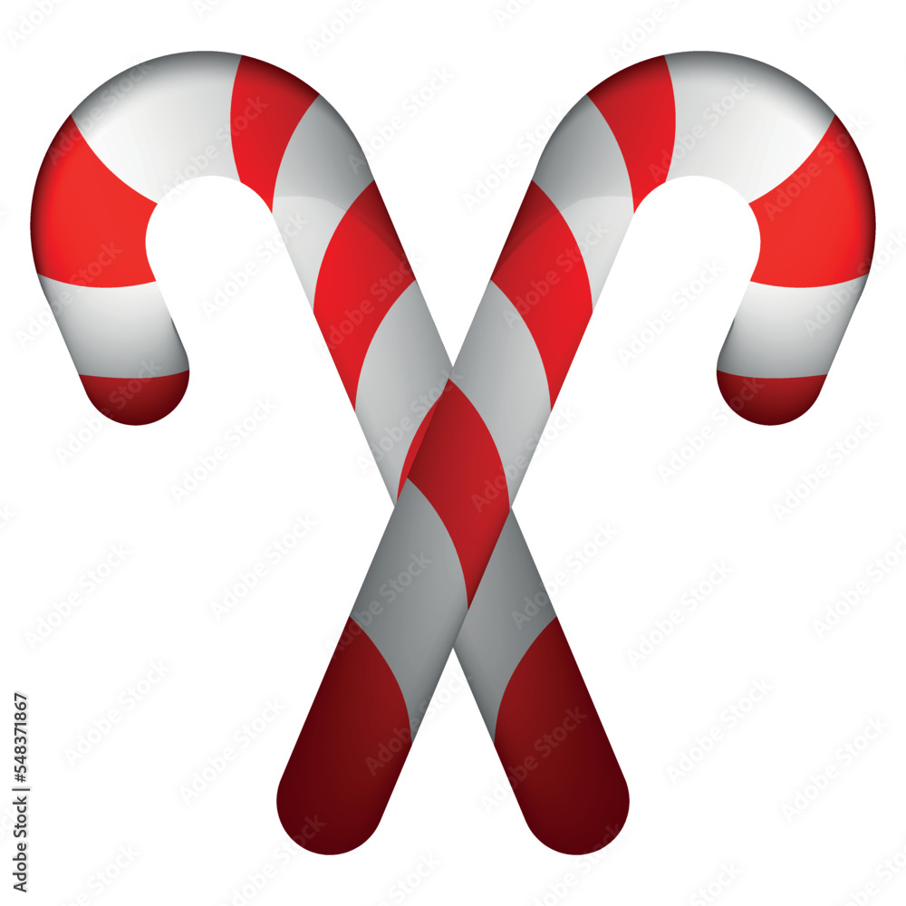 bastão de doces de bastão de natal isolado no branco