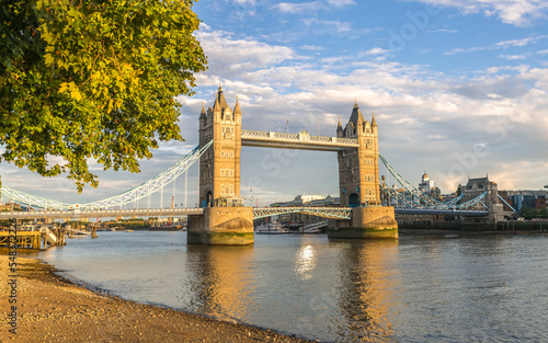 Sunset over London, a view on UK capital, the mixture of modern, classical and business architecture