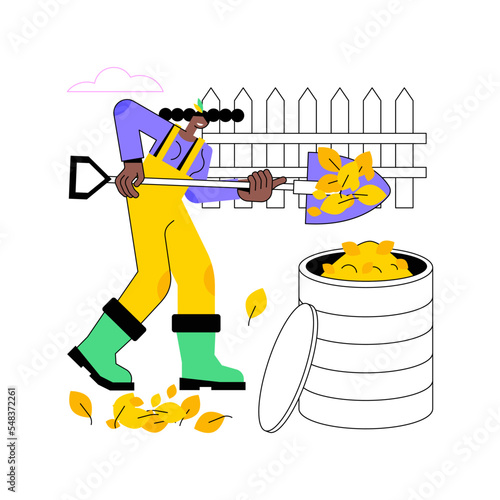 Compost isolated cartoon vector illustrations. Young farmer woman takes out a compost, fertilize and improve the soil, modern agriculture, organic farming, recycling waste usage vector cartoon.
