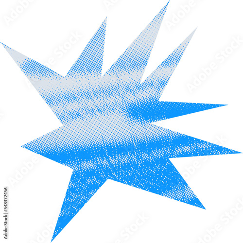 Abstract transparent halftone grunge burst shape.