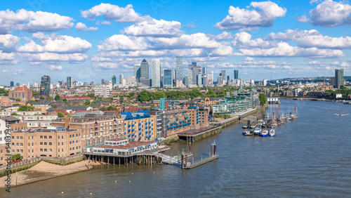 London in the afternoon, a view on UK capital, the mixture of modern, classical and business architecture