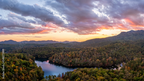 Autumn Sunset at Table Rock State Park - South Carolina  photo