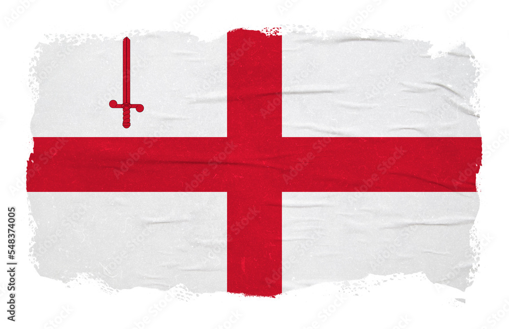 Obraz premium Abstract city of London flag with ink stroke effect