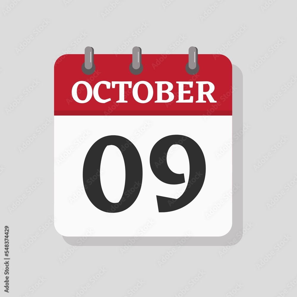 October 09 date visible on a page a day organizer calendar October 09 date visible on a page a day organizer calendar