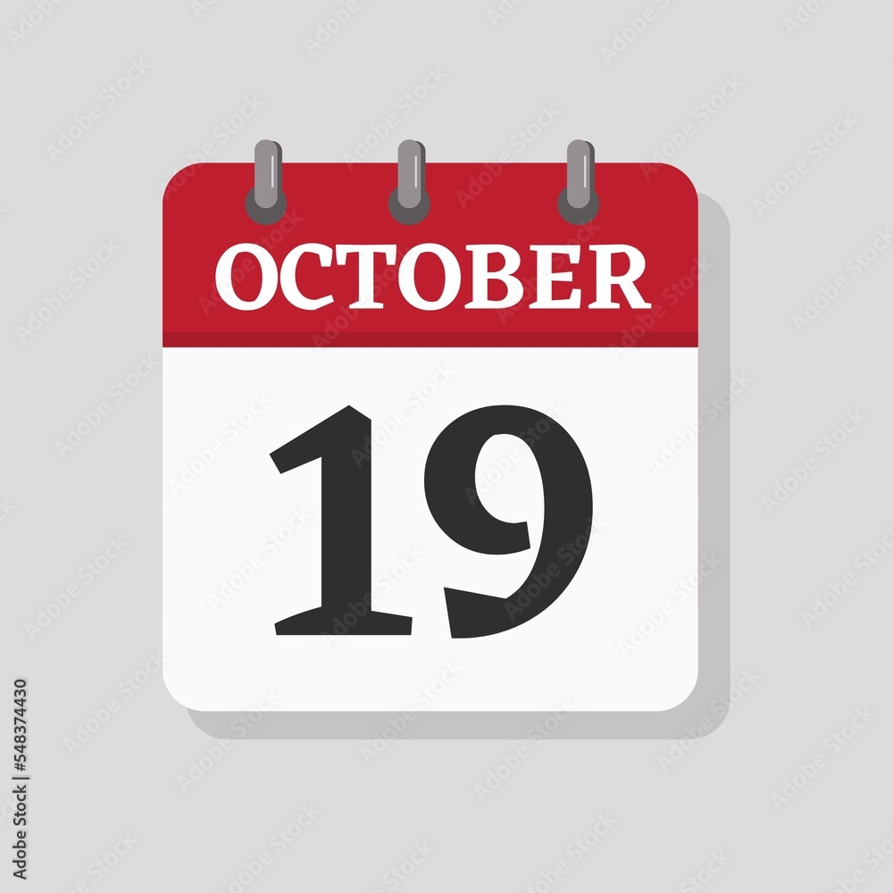 October 19 date visible on a page a day organizer calendar October 19 date visible on a page a day organizer calendar