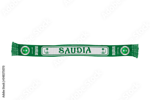 Saudi arabia flag scarf football fans vector art illustration