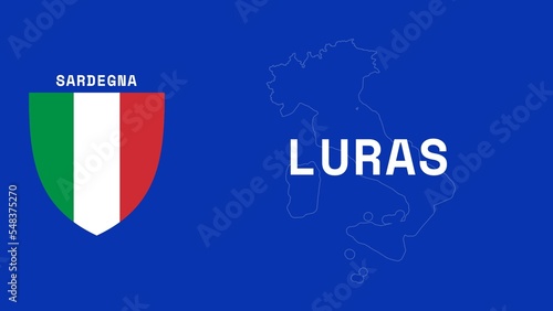 Luras: Illustration mit dem Ortsnamen der italienischen Stadt Luras in der Region Sardegna photo