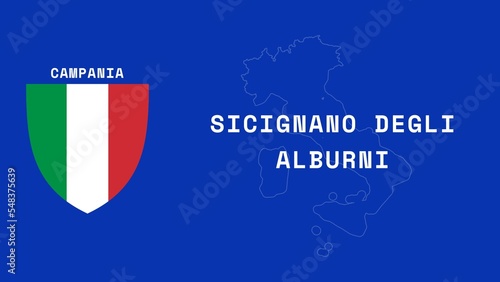 Sicignano degli Alburni: Illustration mit dem Ortsnamen der italienischen Stadt Sicignano degli Alburni in der Region Campania photo