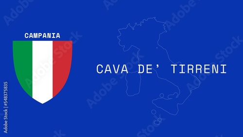 Cava de’ Tirreni: Illustration mit dem Ortsnamen der italienischen Stadt Cava de’ Tirreni in der Region Campania photo