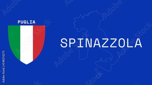 Tableau sur toile Spinazzola: Illustration mit dem Ortsnamen der italienischen Stadt Spinazzola in