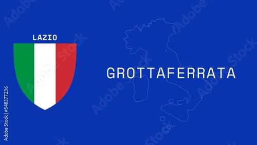 Grottaferrata: Illustration mit dem Ortsnamen der italienischen Stadt Grottaferrata in der Region Lazio photo