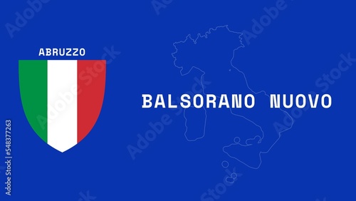 Balsorano Nuovo: Illustration mit dem Ortsnamen der italienischen Stadt Balsorano Nuovo in der Region Abruzzo photo