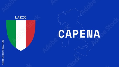 Tableau sur toile Capena: Illustration mit dem Ortsnamen der italienischen Stadt Capena in der Reg