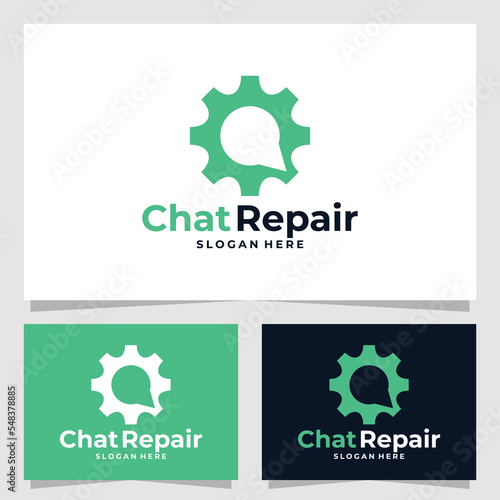 chat repair logo vector design template